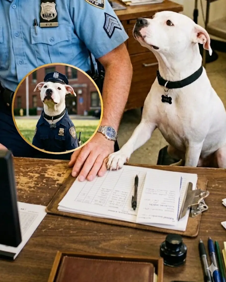 Cão de rua entrou em delegacia só em busca de comida… e acabou encontrando uma família para sempre