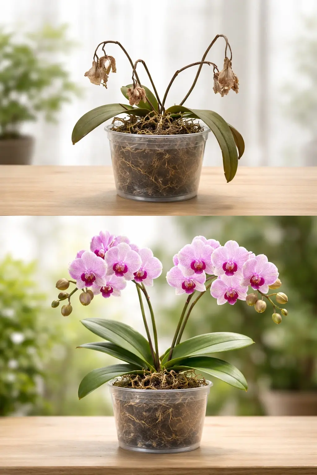 Reviva rapidamente uma orquídea sem raízes com este segredo pouco conhecido