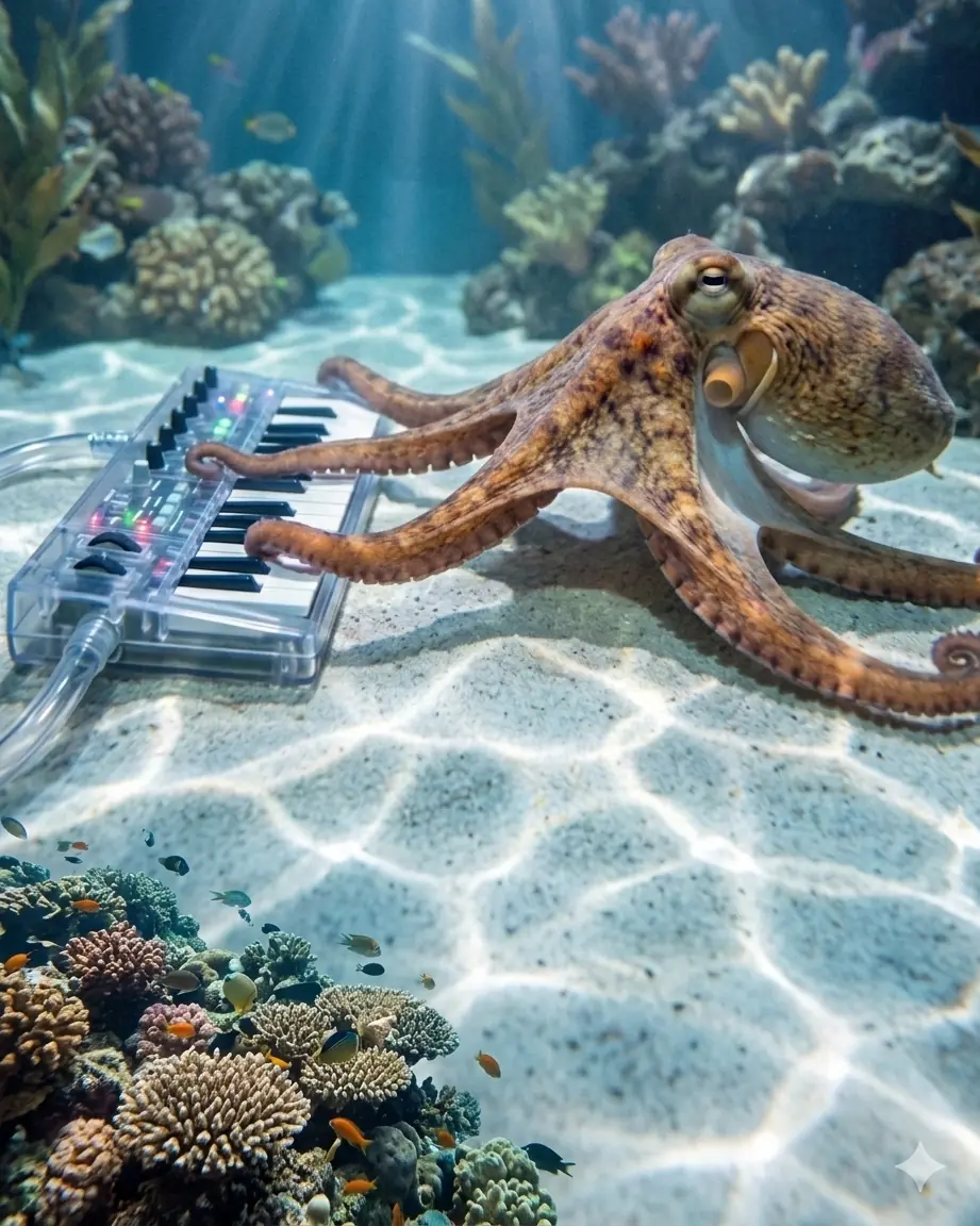 Um polvo tocando piano? Vídeo viral reacende debate sobre inteligência animal