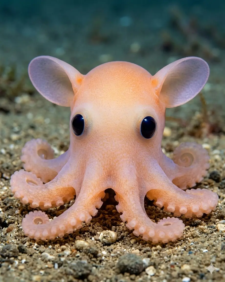 O Polvo-Dumbo: A Criatura das Profundezas que Parece um Pequeno Fantasma Flutuando na Escuridão