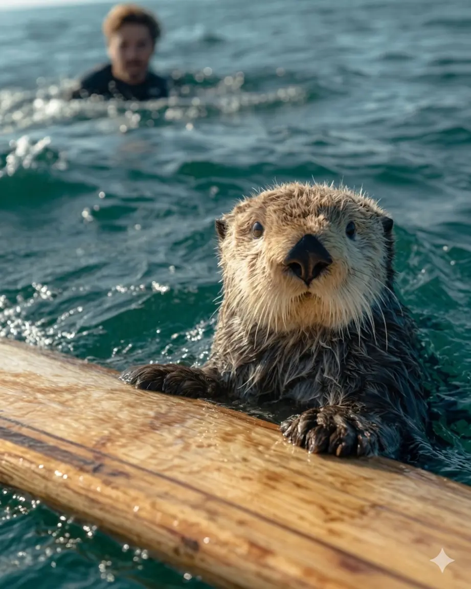 Uma lontra virou a dona das pranchas de surf em Santa Cruz — e ninguém sabe como discutir com ela