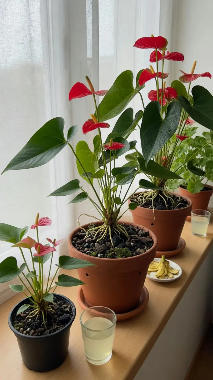 Dê SAL a este antúrio! Deixe-o florescer abundantemente, desenvolver raízes saudáveis ​​e produzir folhas viçosas.