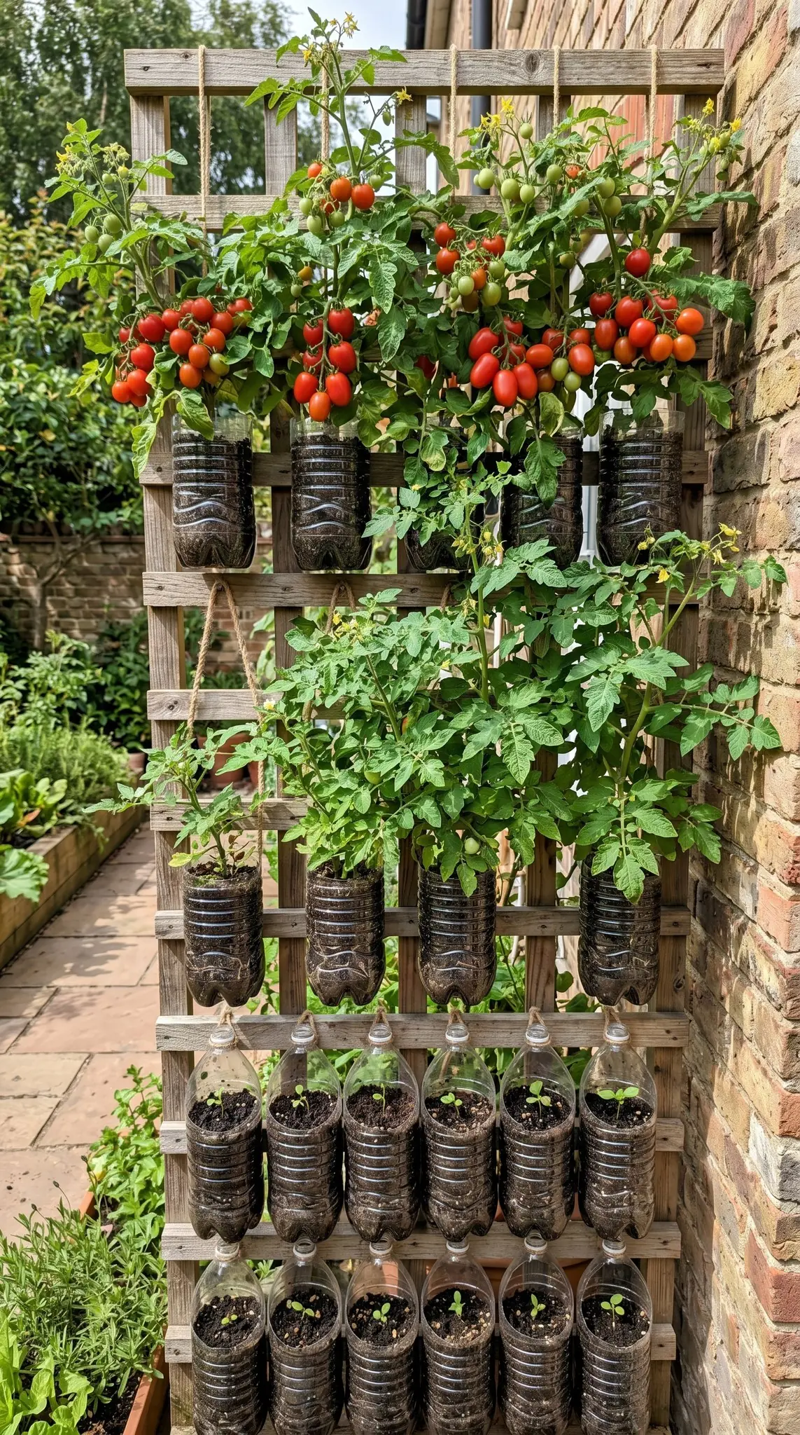 Surpresa? Com ​​apenas algumas garrafas de plástico, você pode ter uma horta de tomates para sua família.