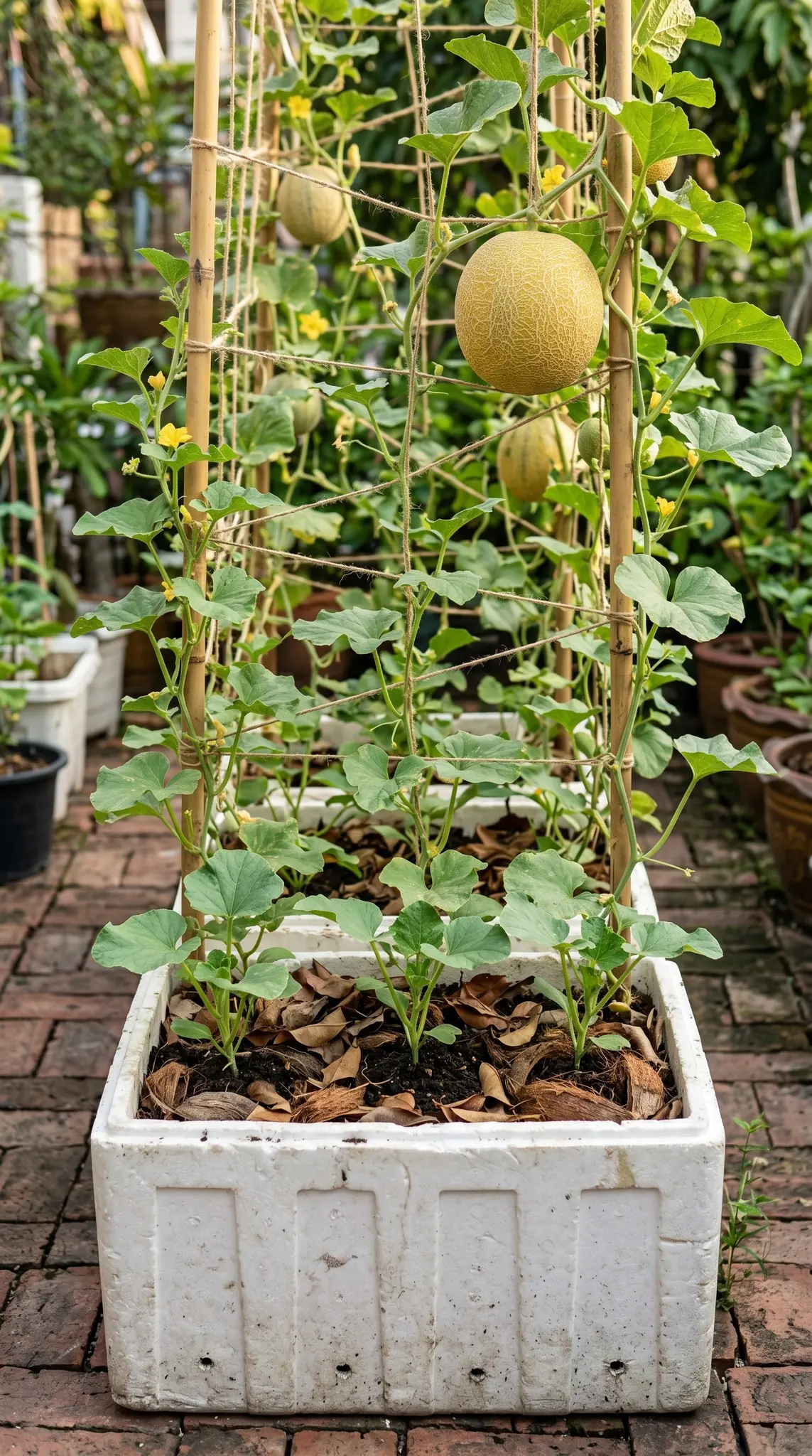 Boa ideia: reciclar isopor para cultivar melões para a família. A fruta fica bem grande e doce.