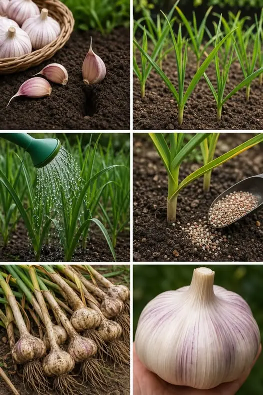 Como cultivar alho do tamanho de um punho com uma última adubação