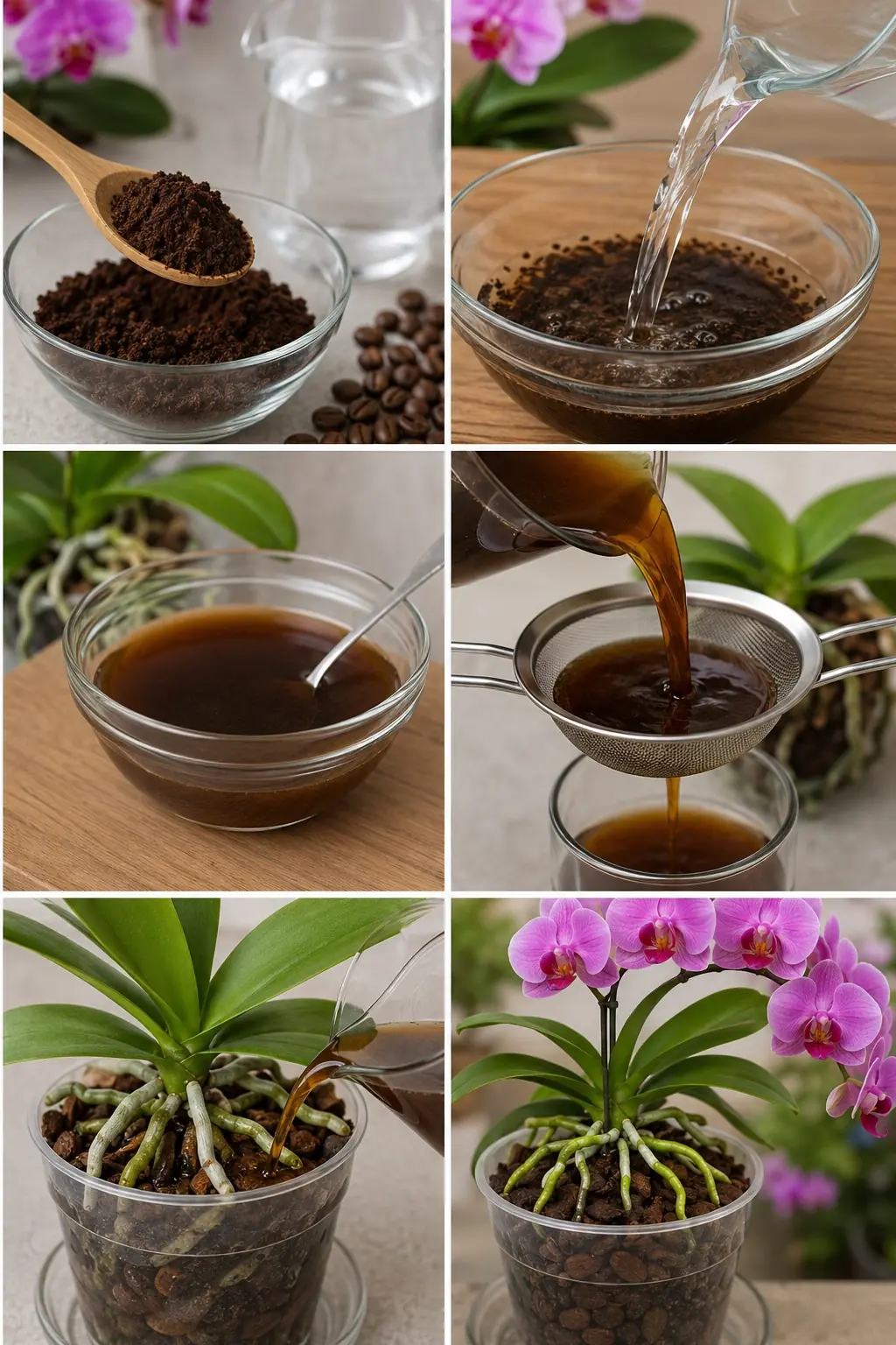 O Segredo do Café: Como o Marc de Café Pode Multiplicar Raízes e Desencadear Flores Exuberantes em Suas Orquídeas