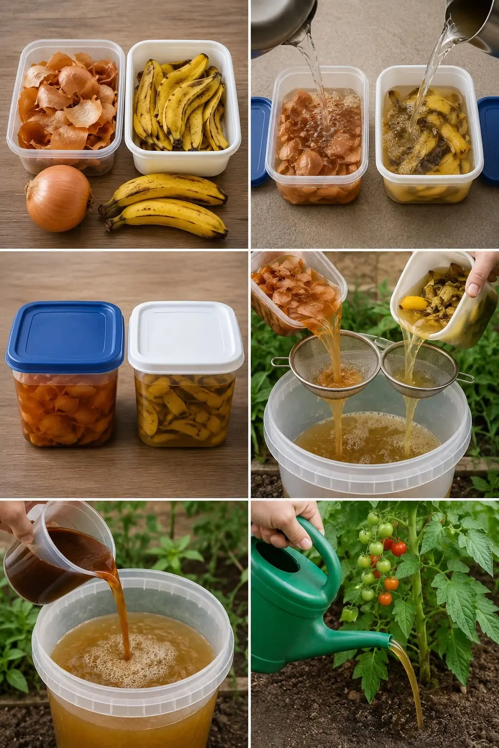 Transforme Cascas de Banana e Cebola em Fertilizante Líquido Poderoso para um Jardim Mais Forte e Produtivo