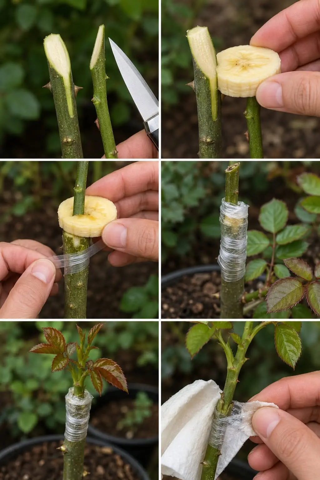 O efeito da banana no enxerto de rosas: um impulso natural para o sucesso.