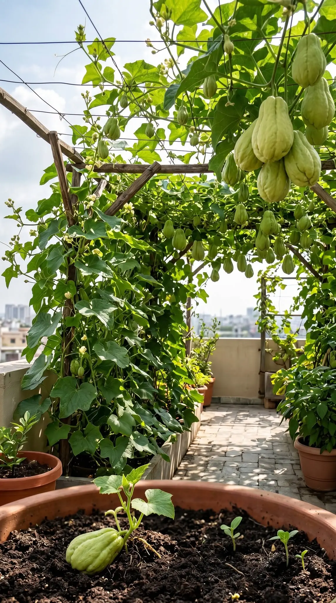 Chuchu no Terraço: Como Cultivar Plantas Vigorosas e Garantir Colheita Contínua