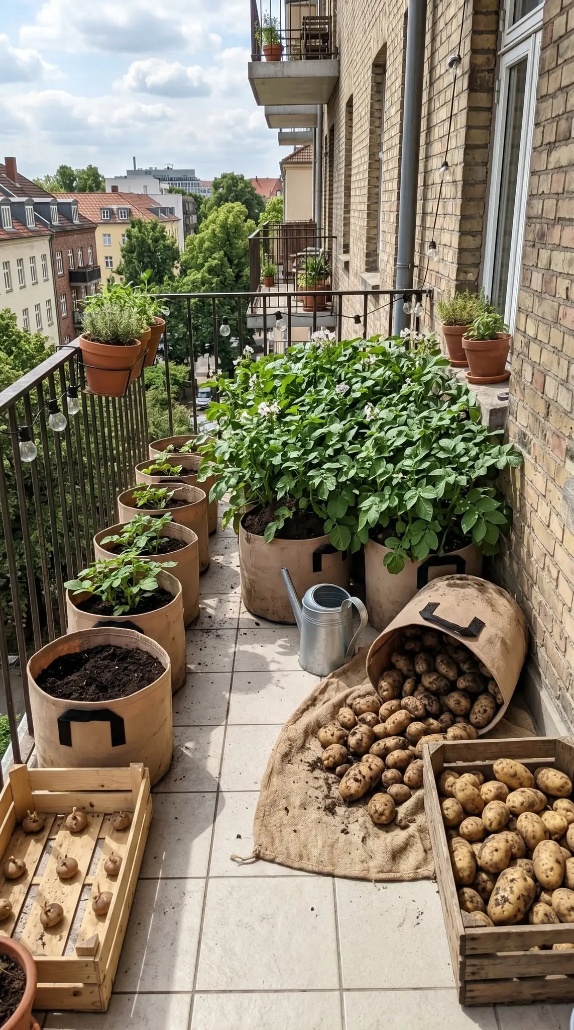 Colhendo Batatas Gigantes na Varanda: Como Ter uma Produção Abundante Sem Jardim
