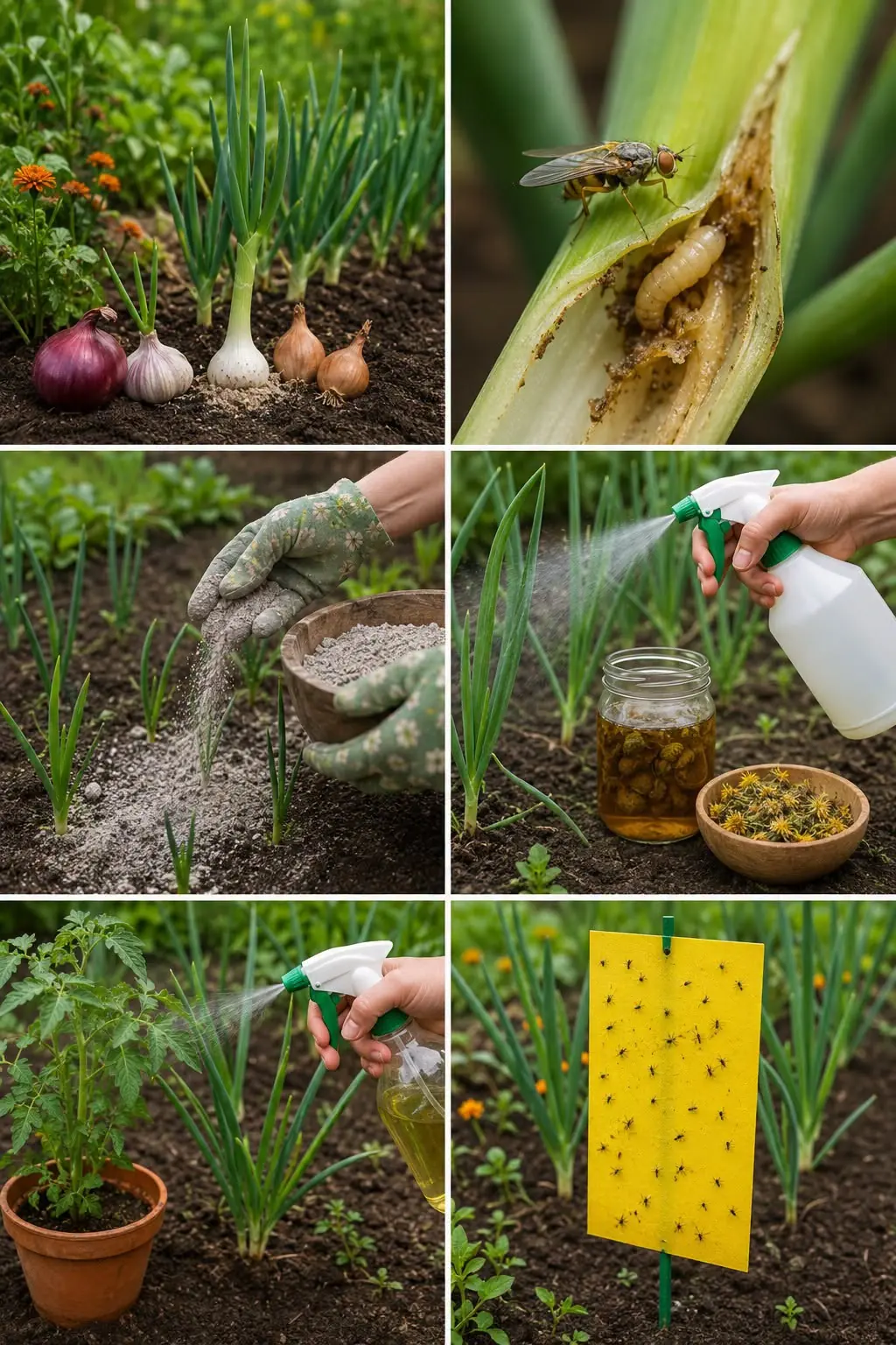 Proteção natural contra moscas da cebola