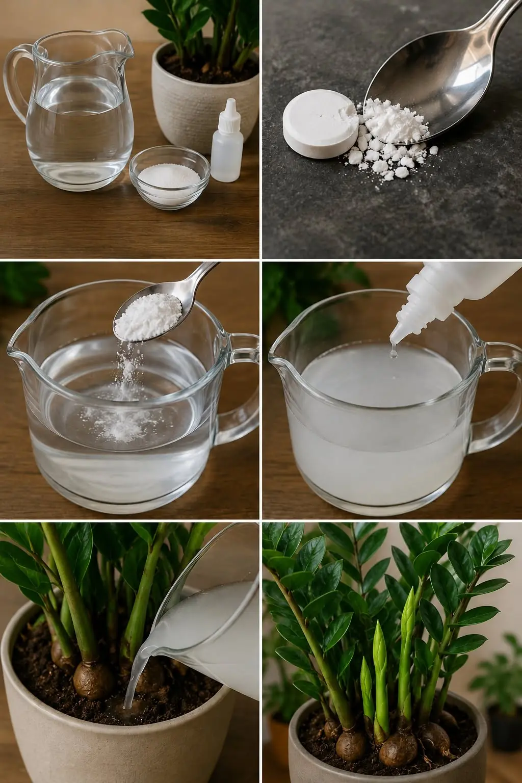 Elixir mágico para Zamioculcas: Estimula o crescimento e expande os tubérculos.