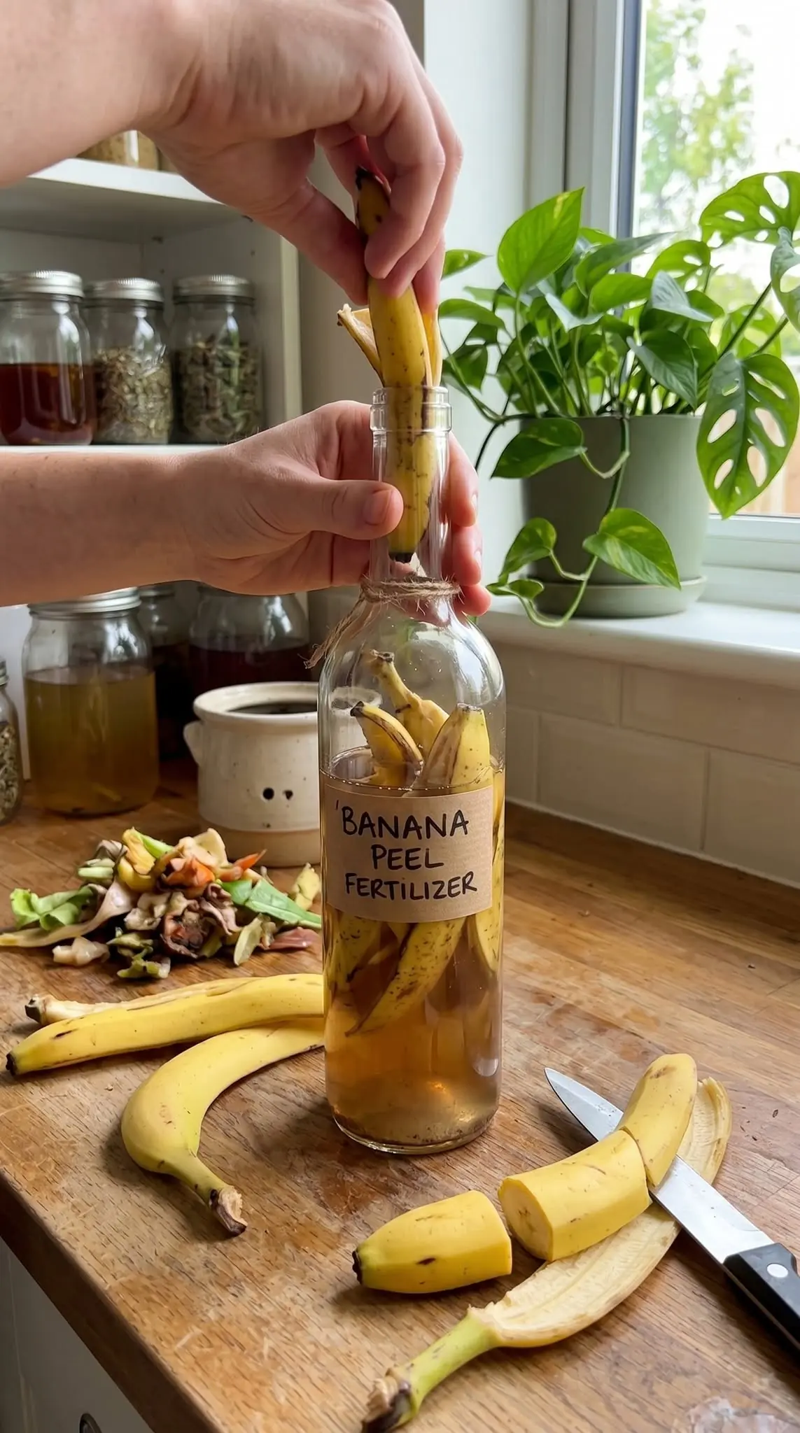 Cáscaras de plátano: ponerlas en una botella. Si los usas así, nunca los volverás a tirar