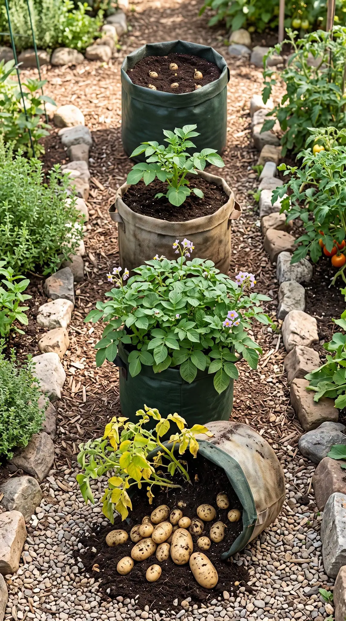 Segredo das Batatas Vigorosas: Por Que Cultivar em Sacos de Terra Multiplica os Tubérculos