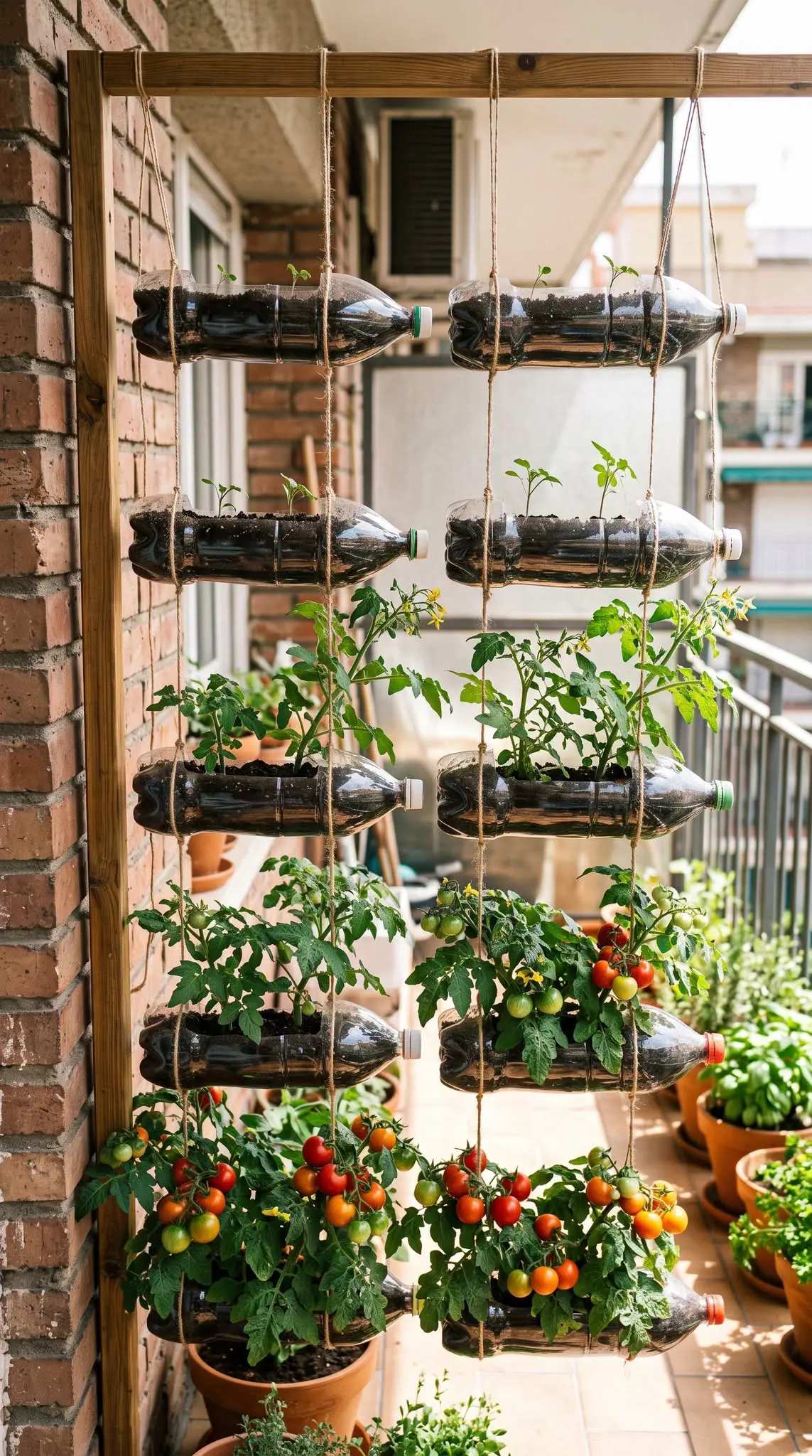 Tomates Suspensos: Cultivo Sustentável em Garrafas Plásticas para Varandas e Pequenos Espaços