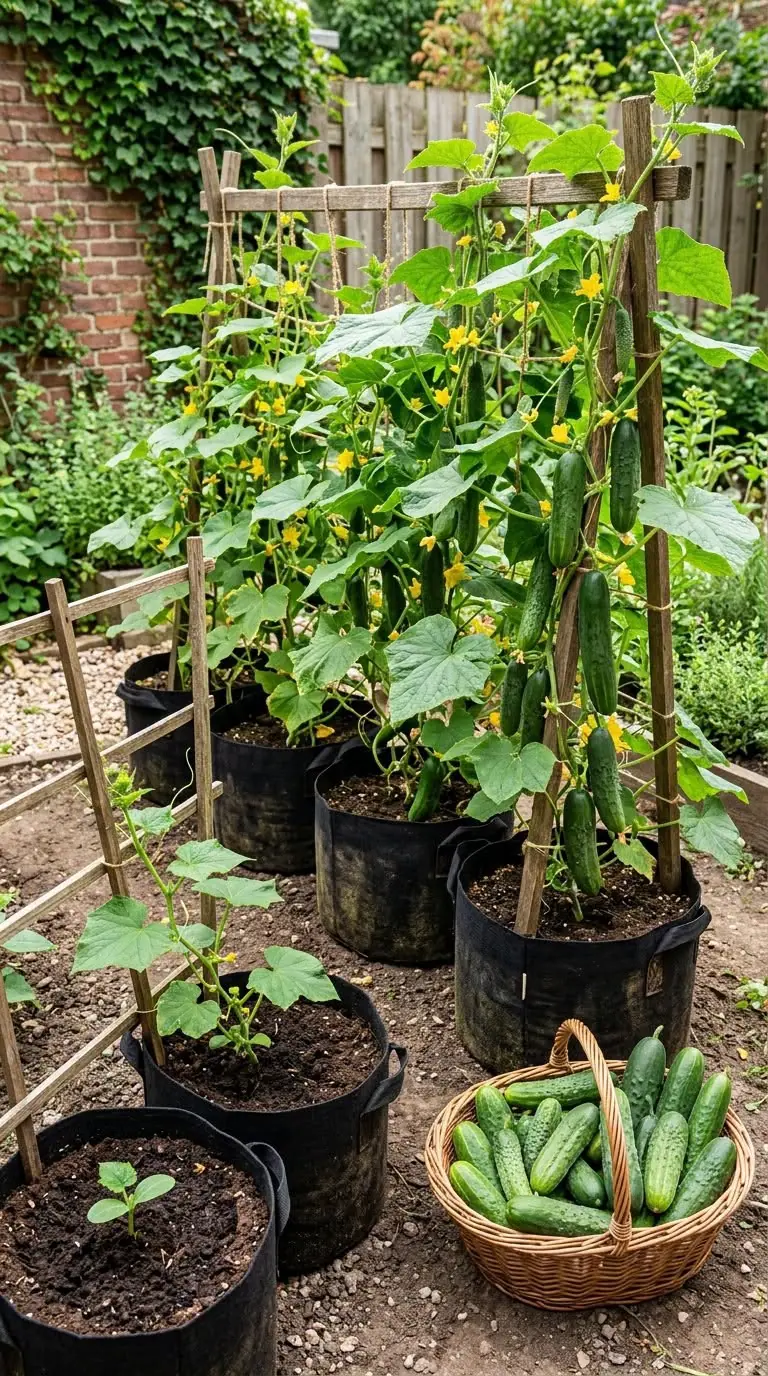Pepinos em Sacos de Terra: Colheita Farta em Pequenos Espaços