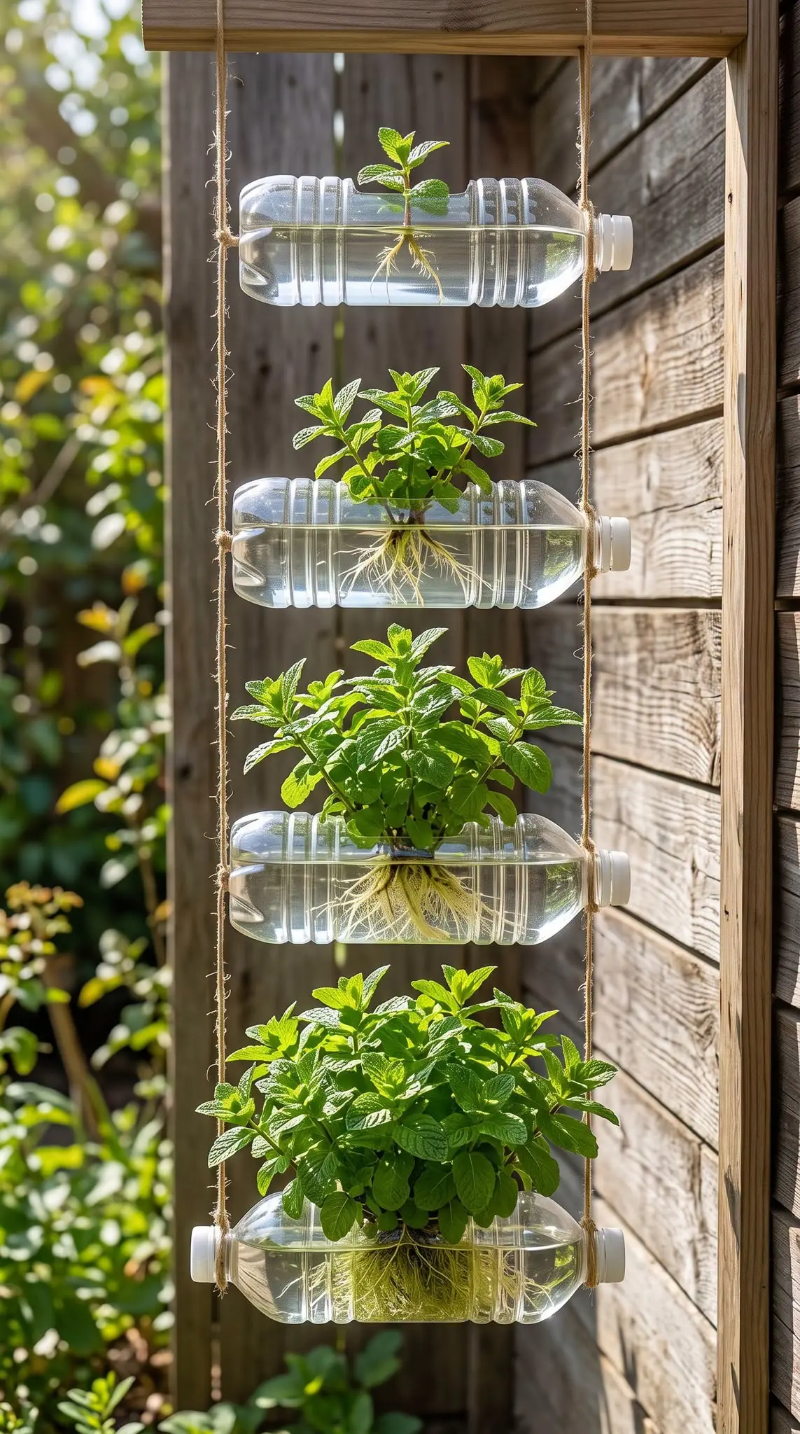 Horta Vertical de Hortelã: Como Cultivar Folhas Frescas em Garrafas Plásticas com Água