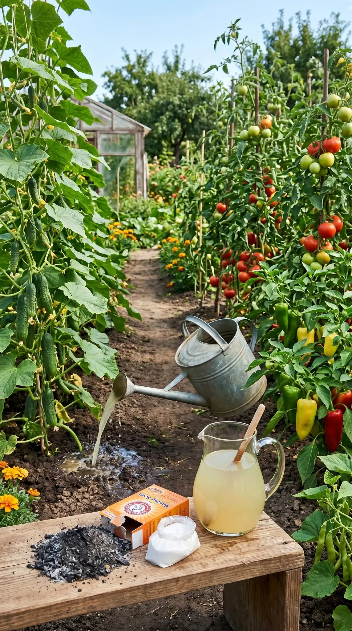 Eu despejo 1 litro disso sob pepinos, tomates e pimentões — eles crescem muito rápido, até as plantas mais fracas começam a dar frutos.